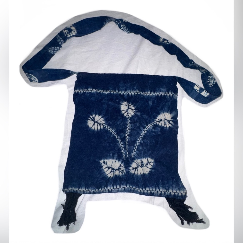 Vintage Handmade Blue and White Tie-Dye Bag